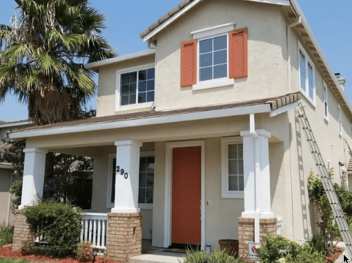 a residential home receiving a full-service exterior painting