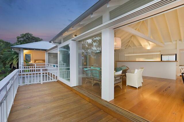 Newly refinished deck on a luxury home